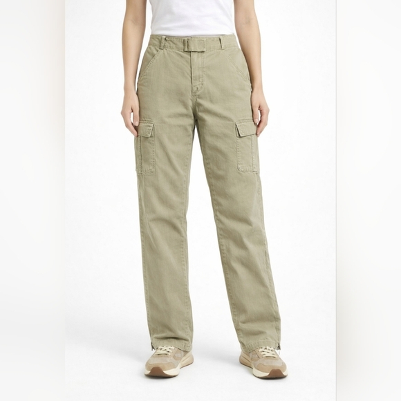 Old Navy Pants - Old Navy Cargo Pants Women’s Size 8 Olive Green 100% Cotton Utility Ankle Zip